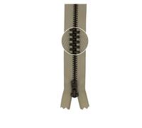YKK Metall- Reißverschluss antikgold nicht teilbar 3mm 10cm 572 sand (25,20 € pro 1 m) Farbe:572$Länge:10cm