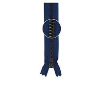 YKK Metall-Reißverschluss antikgold nicht teilbar 3mm 18cm 839 jeansblau (15,78 € pro 1 m) Farbe:839$Länge:18cm