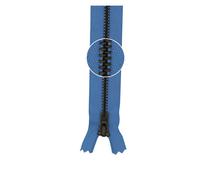 YKK Metall-Reißverschluss antikgold nicht teilbar 3mm 20cm 546 pastellblau (14,20 € pro 1 m) Farbe:546$Länge:20cm