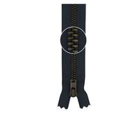 YKK Metall-Reißverschluss antikgold nicht teilbar 3mm 22cm 182 schiefergrau (12,91 € pro 1 m) Farbe:182$Länge:22cm