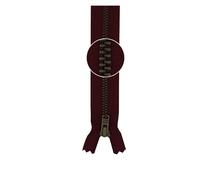 YKK Metall- Reißverschluss antikgold nicht teilbar 3mm 8cm 527 weinrot (27,62 € pro 1 m) Farbe:527$Länge:8cm
