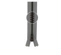 YKK Metall- Reißverschluss antikgold nicht teilbar 3mm 8cm 576 hellgrau (27,62 € pro 1 m) Farbe:576$Länge:8cm