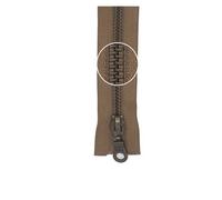 YKK Metall- Reißverschluss antikgold teilbar 5mm 55cm 563 mittelbraun (14,49 € pro 1 m) Farbe:Farbe 563$Länge:55cm