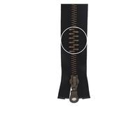 YKK Metall- Reißverschluss antikgold teilbar 5mm 60cm 580 schwarz Industrieware (13,28 € pro 1 m)