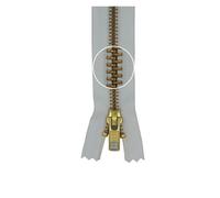 YKK Metall- Reißverschluss Gold nicht teilbar 5mm 14cm 501 weiß (18,00 € pro 1 m)
