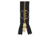 YKK Metall- Reißverschluss Gold nicht teilbar 5mm 22cm 580 schwarz (12,91 € pro 1 m)