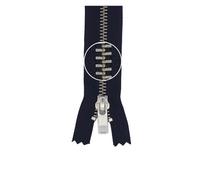 YKK Metall- Reißverschluss silber nicht teilbar 5mm 18cm 058 marine (15,78 € pro 1 m) Farbe:058$Länge:18cm