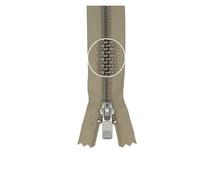 YKK Metall- Reißverschluss silber nicht teilbar 5mm 18cm 572 sand (15,78 € pro 1 m) Farbe:572$Länge:18cm