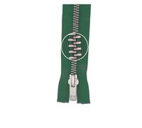 YKK Metall- Reißverschluss silber teilbar 5mm 65cm 878 grün (12,26 € pro 1 m) Farbe:878$Länge:65cm