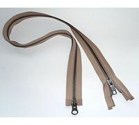 YKK Reißverschluss Metall antik 2-Wege teilbar 5mm 75cm 573 beige (18,40 € pro 1 m) Farbe:573 beige$Länge:75cm