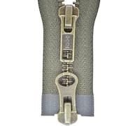 YKK Reißverschluss 2 Wege teilbar dunkel Olive 85 cm Metall Metallzähne