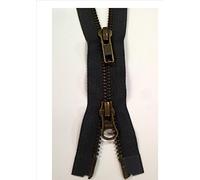 YKK Reißverschluss 2 Wege teilbar Schwarzbraun 85 cm Metall Metallzähne