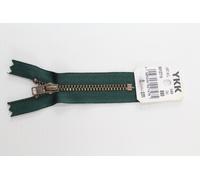 YKK Metall- Reißverschluss antikgold nicht teilbar 3mm 8cm 890 dunkelgrün (27,62 € pro 1 m) Farbe:890$Länge:8cm