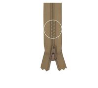 YKK Reißverschluss Kunststoffspirale nicht teilbar 3mm 12cm 573 beige (21,00 € pro 1 m) Farbe:Farbe 573$Länge:12cm
