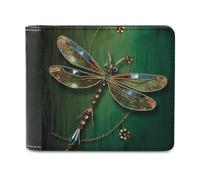 YKUDBN Herren-Geldbörse aus Leder, mit Libellen-Aufdruck, niedliches Portemonnaie für Damen, mit Reißverschluss, geeignet für den täglichen Gebrauch, mit Libellen, Einheitsgröße, Libelle mit