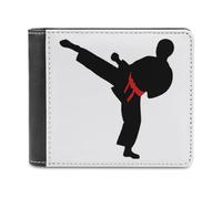 YKUDBN Herren-Ledergeldbörse, Karate-Krieger, wechselbarer Gürtel, Farbdruck, niedliche Geldbörse für Damen, Reißverschluss, geeignet für den täglichen Gebrauch, Reisen, XB0608021, Karate-Krieger,
