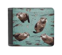 YKUDBN XB0608021 Herren-Ledergeldbörse mit Otter-Druck, niedliches Portemonnaie mit Reißverschluss, geeignet für den täglichen Gebrauch, Otters, Einheitsgröße, Otter, Einheitsgröße