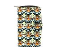 YKUDBN XB0608021 Herren-Ledergeldbörse, Motiv: kleiner Tigerkopf, niedlich, mit Reißverschluss, geeignet für den täglichen Gebrauch, 19,7 x 11 x 3,5 cm, XB0608021, kleiner dicker Tigerkopf, 19,7 x 11