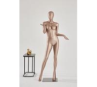 YL1+9 Frau Eurotondisplay Weibliche Schaufensterpuppe Frau stehend Hautfarbend matt lackiert Frau Kopf Egghead Schick und Elegant Hochwertig
