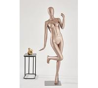 YL3+9 Frau Eurotondisplay Weibliche Schaufensterpuppe Frau stehend Hautfarbend matt lackiert Frau Kopf Egghead Schick und Elegant Hochwertig