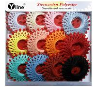 Yline 12er Set Sternzwirn, Zwirn Polyester, Sternchenzwirn bunt/Mode, (0,03 € / m), FL0004