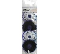 Yline - 4 Sterne a. 20 m Sternzwirn Baumwolle, Sternchenzwirn Stern - Zwirn, 2850-20 (schwarz/weiß)