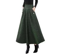 Ylingjun Kinghua Womens Wool Plaid Mini Skirt Fall Winter High Waisted Bodycon Pencil Skirt