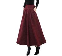Ylingjun Kinghua Womens Wool Plaid Mini Skirt Fall Winter High Waisted Bodycon Pencil Skirt