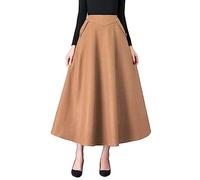 Ylingjun Kinghua Womens Wool Plaid Mini Skirt Fall Winter High Waisted Bodycon Pencil Skirt