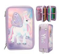 Depesche 13417 Ylvi 3 Fach Federtasche mit appliziertem Flügel