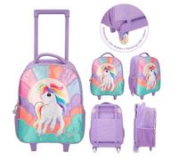 Depesche 12615 Ylvi - Trolley mit blinkenden LED Rollen, Kinderkoffer mit Teleskopgriff, ca. 38 x 30 x 16 cm