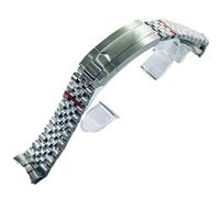 YLZCAM 20 mm breites 904L-Uhrenarmband aus massivem Edelstahl, gebürstet, poliert, Oyster-Jubiläumsarmband, Faltschließe, Glide-Lock-Verschluss (Color : Jubilee, Size : 20mm), 8796