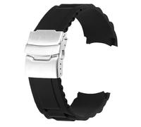 YLZCAM Gebogenes Armband mit Faltschließe, Arc-End-Armband, Silikon-Uhrenarmband, 16/18/20/22/24/26 mm(Size:22mm)