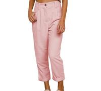 Yming Damen Hohe Taille Weiche Hosen Vintage Knopf Hosen Dicke übergroße Cordhose Rosa M