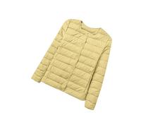 Yming Frauen Dünne Einfarbige Mäntel Schlanke Langarmjacke Leichter Packbarer Mantel Gelb XL