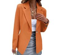 Yming Frauen Professionelle Slim Fit Leichtgewicht Blazers Freizeit Täglich Langärmel Urban Style Cardigan Orange 3XL