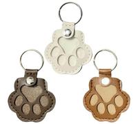 Ymxygz 3 Stücke Leder Katze Pfote Keychain Tragbare Pet Haar Memorial Andenken Keychain Schlüsselring Für Haustier Gedenk