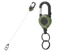 Ynnhik Einziehbarer Schlüsselanhänger - Karabinerhaken-Schlüsselring,Schlüsselanhänger mit Ausweishalter und Stahlseil | Für Männer, Frauen, Outdoor, Camping, Wandern, Reisen