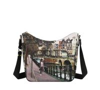 YNot Yes Bag Damen Umhängetasche mit Reißverschluss und Print, Amsterdam Bridge - Farb-Varianten: Multicolor