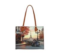 YNot Yes Bag Große Shopper mit Print und Reißverschluss, kisses from Paris - Farb-Varianten: Multicolor