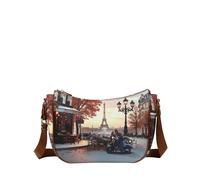 YNot Yes Bag Hobo Mittelgroß mit Print und Reißverschluss, kisses from Paris - Farb-Varianten: Multicolor