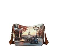 YNot Yes Bag Schultertasche mit Reißverschluss und verstellbarem Riemen, kisses from Paris - Farb-Varianten: Multicolor