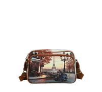 YNot Yes Bag Umhängetasche mittelgroß mit Reißverschlüssen und verstellbarem Riemen, kisses from Paris - Farb-Varianten: Multicolor