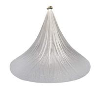 YO-HAPPY Hochzeitsschleier, Frauen Mesh Ultra-Long Trailing Cathedral Hochzeitsschleier Romantischer Luxus Schimmer Sternenhimmel Pailletten Hot Stamping Braut Accessoires