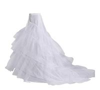YO-HAPPY Petticoat Rock, 3-lagiges Garn 2-Reifen Braut Brautkleid Langer nachlaufender Rock Petticoat elastische Taille Kordelzug Verstellbare Fishtail Slip Röcke
