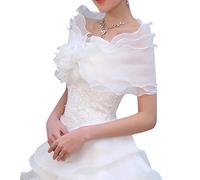 YO-HAPPY Tüll Schal, Weiß Elegante Blume Multi Layer Tüll Schal Hochzeit Wrap Braut Chiffon Kurzmantel Fairy Ehe Zubehör