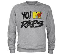 Yo! MTV Raps Offizielles Lizenzprodukt Distressed Logo Sweatshirt (Heather Gray), X-Large