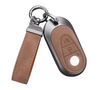 YO&YOYE Kompatibel mit Mercedes Benz Schlüsselanhänger Hülle mit Schlüsselanhänger Leder Schlüsselhülle Schutz für 2020-2022 Mercedes Benz S-Klasse G-Klasse E-Klasse (Model3, Braun)