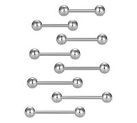 YOCDNOV 8-teiliges Piercing Set - Chirurgenstahl Gerade Hanteln, Zungenring, Schild-Schmuckring, Ring Schmuckstab (Silber)