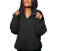 YODAOLI Women's Oversized Hooded Puffer Jacket Quilted Lightweight Winter Warm Pullover Padded Hoodies Coat (black,S)
